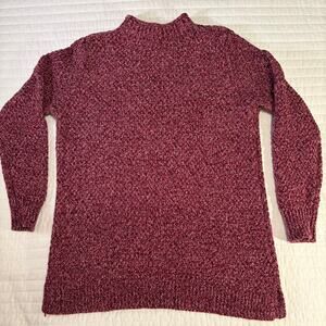 Loft Marled Purple Mock Neck Pullover Tunic Sweater Womens Large